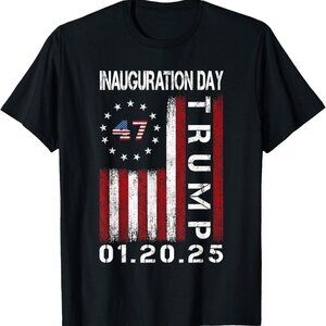 (READ DESCRIPTION) President Donald Trump Inauguration Day 2025 Flag T shirt